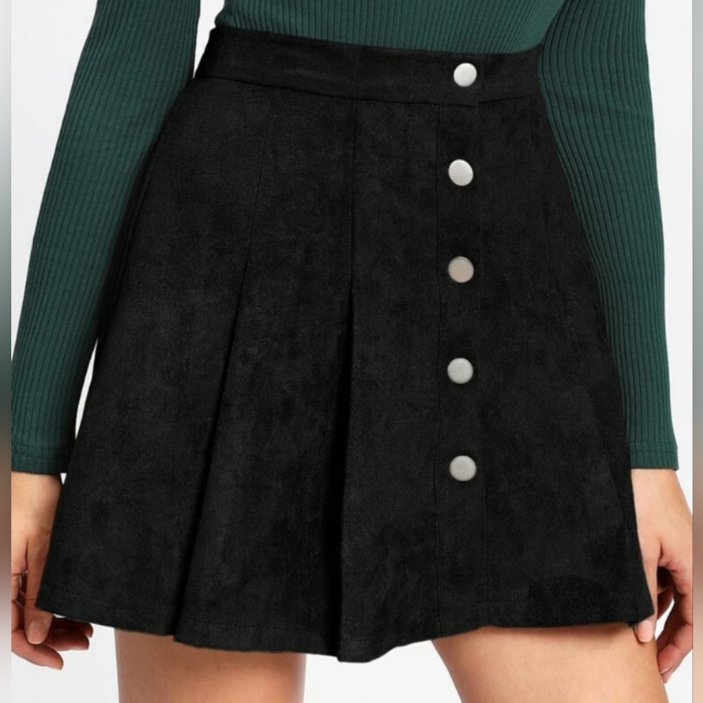 Black suede skirt